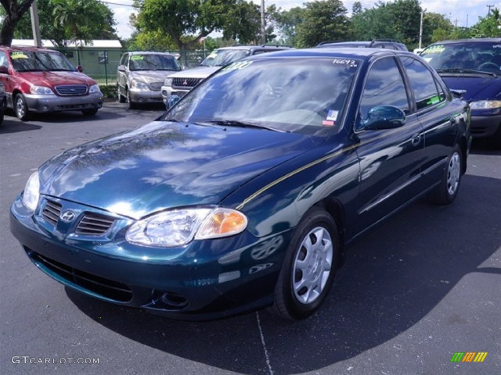 2000 Elantra GLS Sedan - Forest Green / Gray photo #5