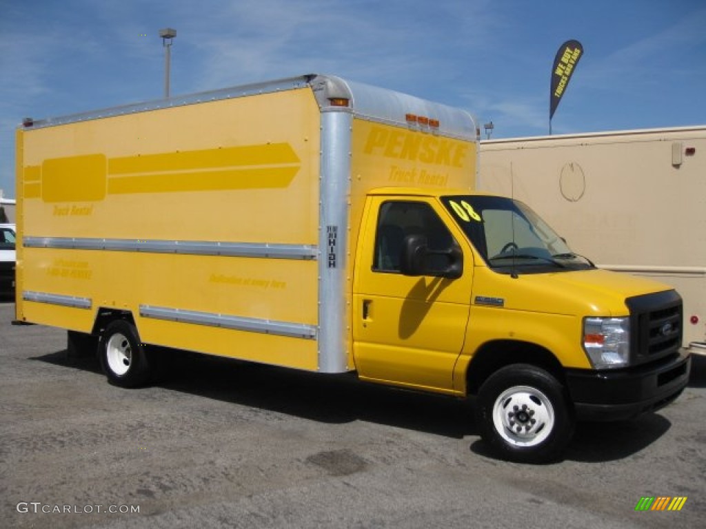 2008 E Series Cutaway E350 Commercial Moving Truck - Yellow / Medium Flint photo #1