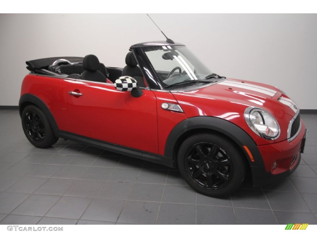 2009 Cooper S Convertible - Chili Red / Black/Rooster Red photo #1
