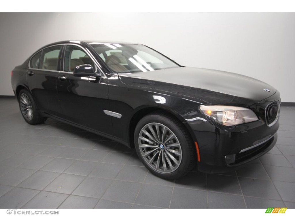 2012 7 Series 740i Sedan - Black Sapphire Metallic / Saddle/Black photo #1