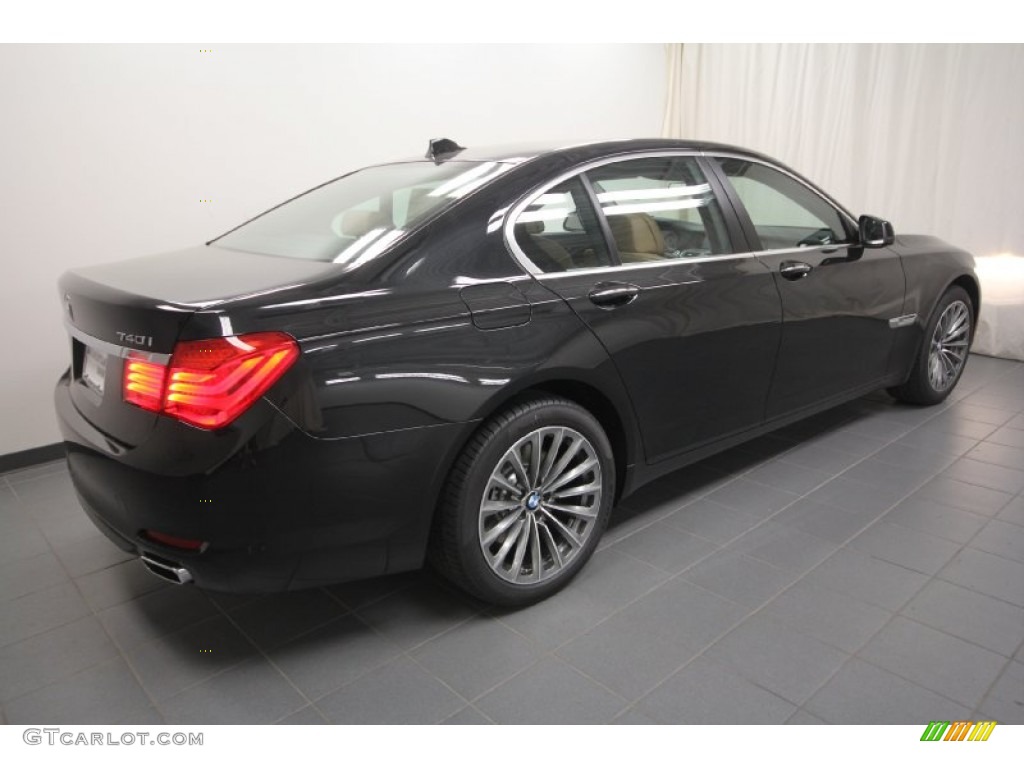 2012 7 Series 740i Sedan - Black Sapphire Metallic / Saddle/Black photo #7
