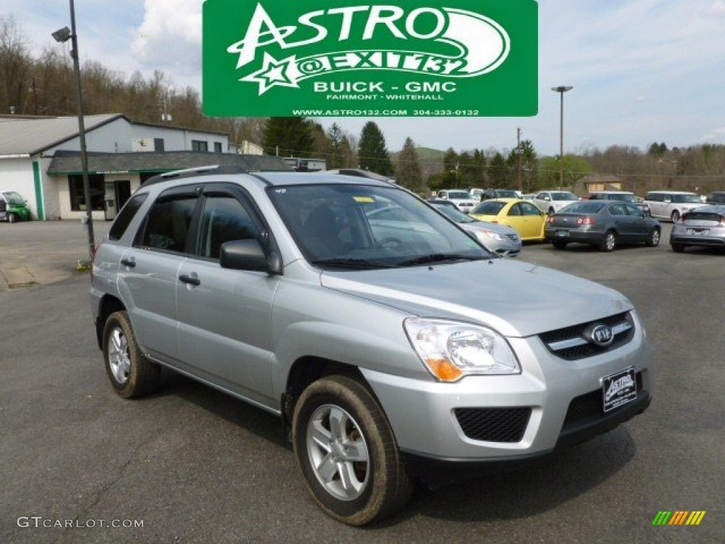 2009 Sportage LX V6 4x4 - Bright Silver / Black photo #1