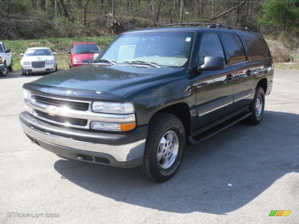 2001 Suburban 1500 LS 4x4 - Forest Green Metallic / Tan photo #3