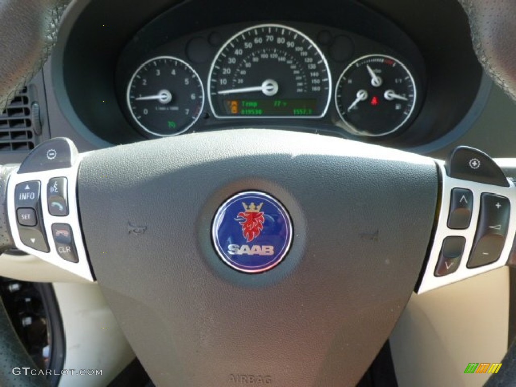 2011 Saab 9-3 2.0T Sport Sedan XWD Parchment Steering Wheel Photo #62623989