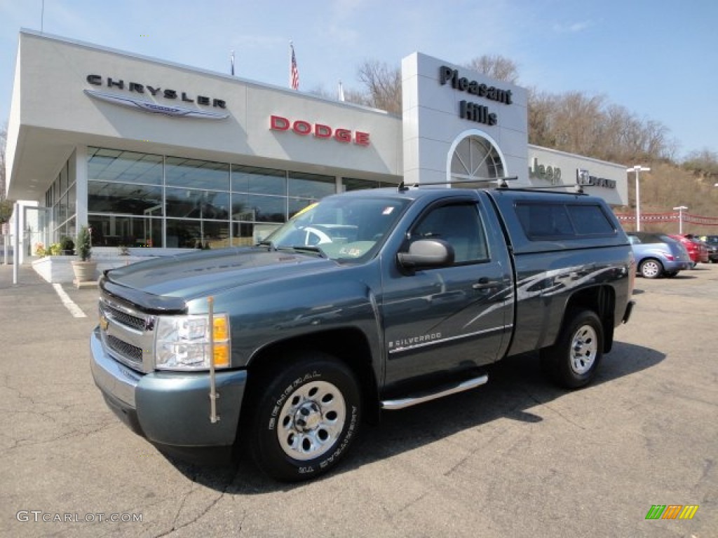 2008 Silverado 1500 LS Regular Cab - Blue Granite Metallic / Dark Titanium photo #1