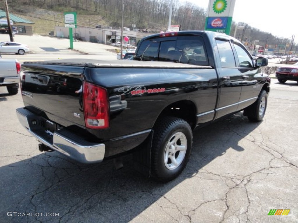 2003 Ram 1500 SLT Quad Cab 4x4 - Black / Dark Slate Gray photo #5