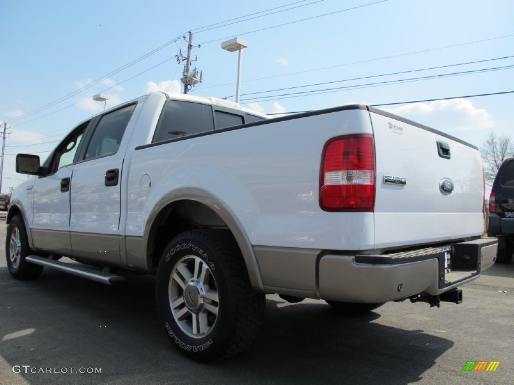 2005 F150 Lariat SuperCrew - Oxford White / Tan photo #2