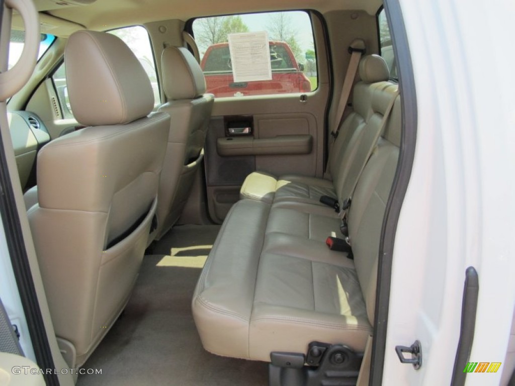 2005 F150 Lariat SuperCrew - Oxford White / Tan photo #8