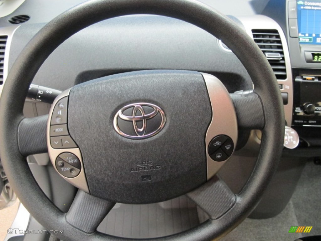 2008 Toyota Prius Hybrid Gray Steering Wheel Photo #62629784