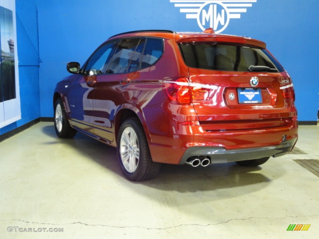 2011 X3 xDrive 28i - Vermillion Red Metallic / Black Nevada Leather photo #7