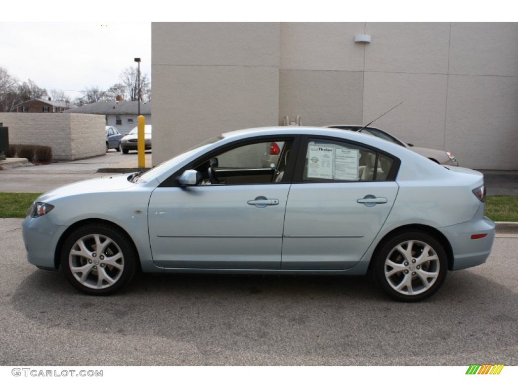 2008 MAZDA3 i Touring Sedan - Icy Blue Metallic / Beige photo #11