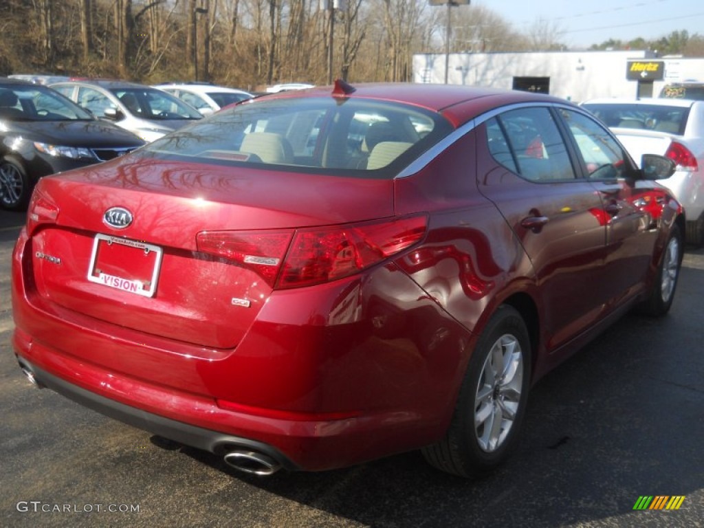 2011 Optima LX - Spicy Red / Beige photo #2