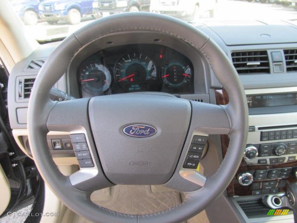 2011 Ford Fusion SEL V6 AWD Camel Steering Wheel Photo #62645316