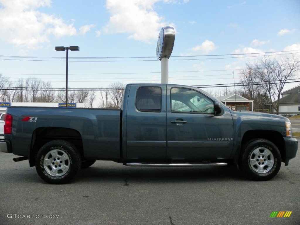 2008 Silverado 1500 LTZ Extended Cab 4x4 - Blue Granite Metallic / Light Titanium/Dark Titanium photo #5