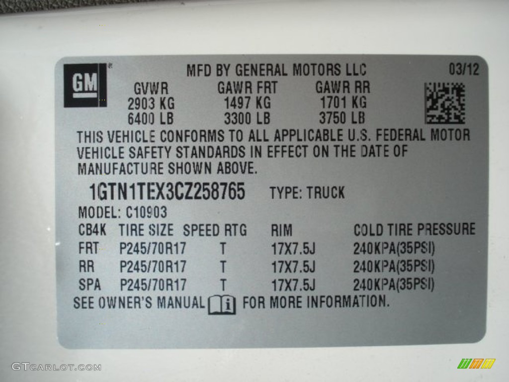 2012 Sierra 1500 Regular Cab - Summit White / Dark Titanium photo #20