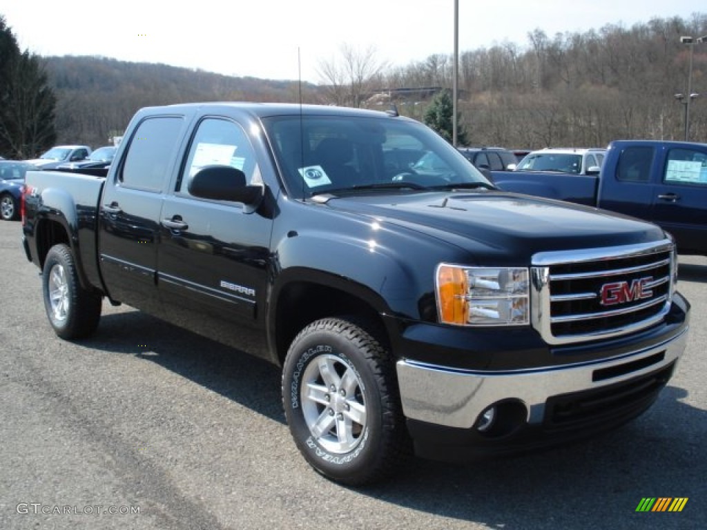 2012 Sierra 1500 SLE Crew Cab 4x4 - Onyx Black / Ebony photo #4