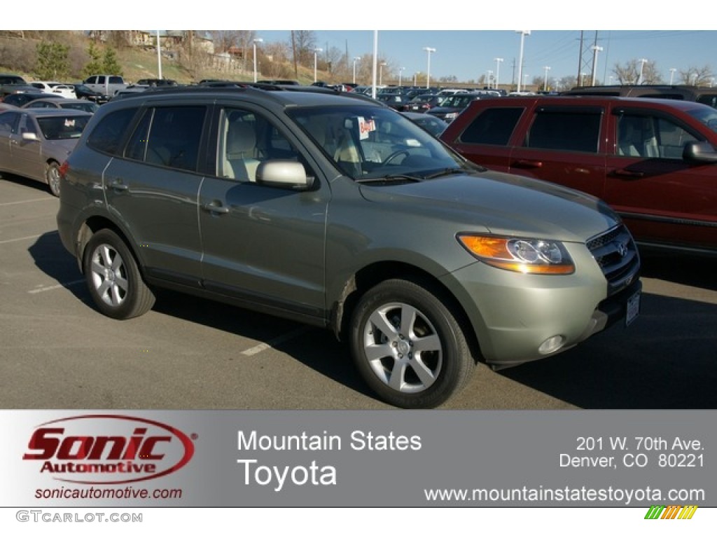 2008 Santa Fe SE 4WD - Natural Khaki Green / Beige photo #1