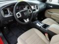 2011 Dodge Charger Black/Light Frost Beige Interior Prime Interior Photo