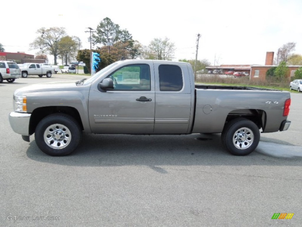 2012 Silverado 1500 LS Extended Cab 4x4 - Graystone Metallic / Dark Titanium photo #4