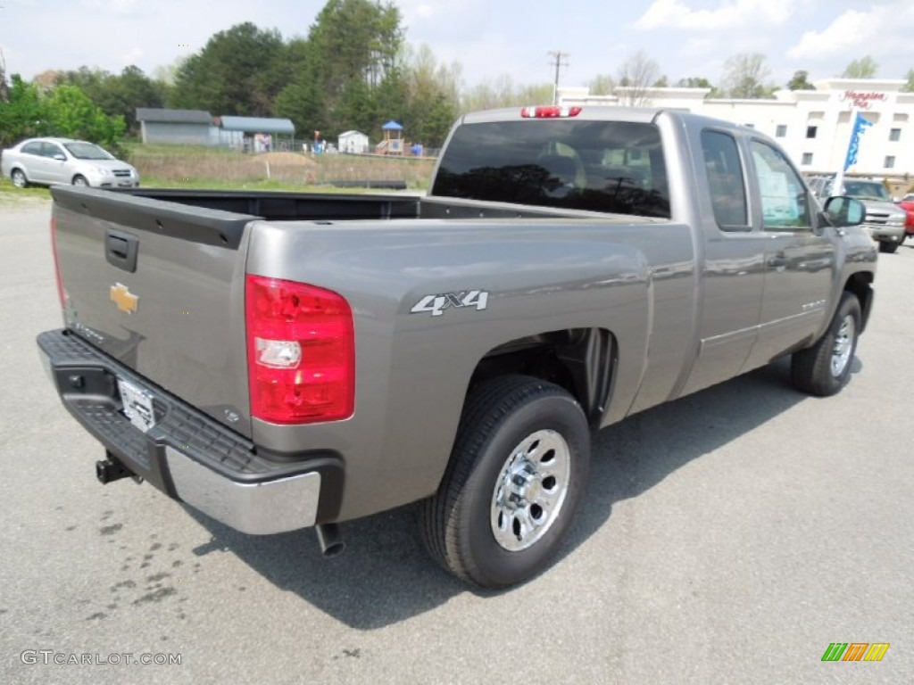 2012 Silverado 1500 LS Extended Cab 4x4 - Graystone Metallic / Dark Titanium photo #6