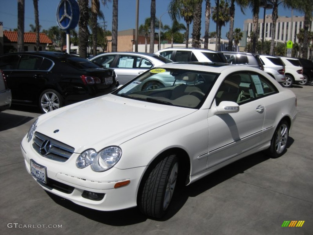 2008 CLK 350 Coupe - Arctic White / Stone photo #5