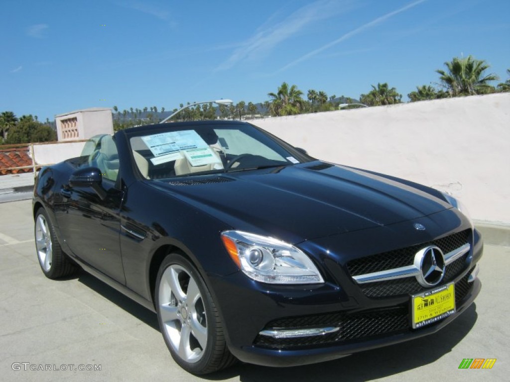 2012 SLK 350 Roadster - Lunar Blue Metallic / Sahara Beige photo #1