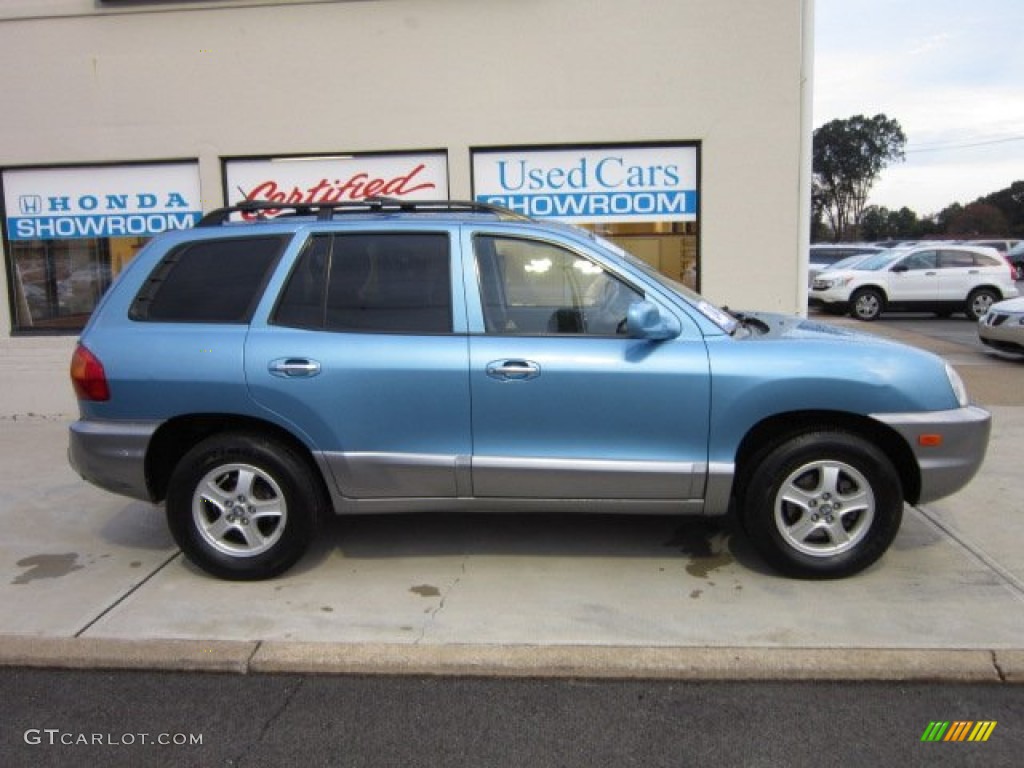 2004 Santa Fe LX 4WD - Arctic Blue / Gray photo #7