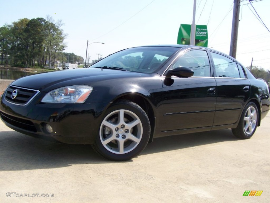 2002 Altima 3.5 SE - Super Black / Charcoal Black photo #2