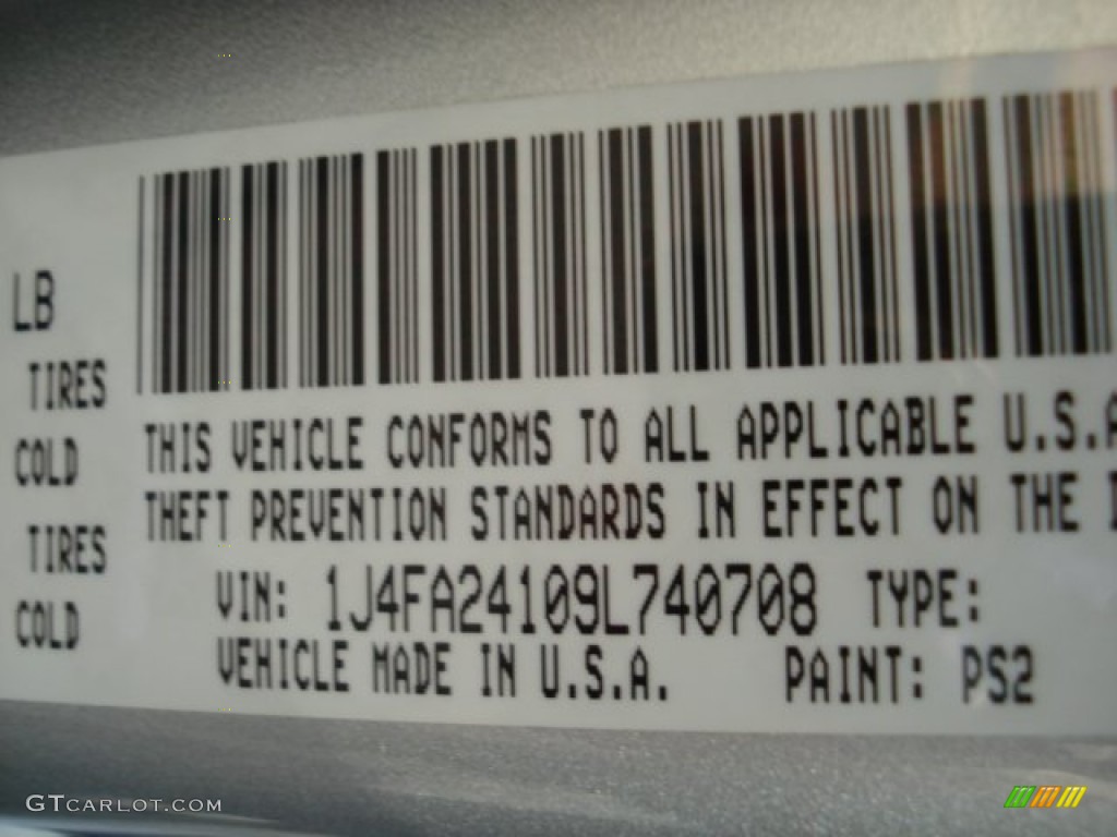 2009 Wrangler Color Code PS2 for Bright Silver Metallic Photo #62657619