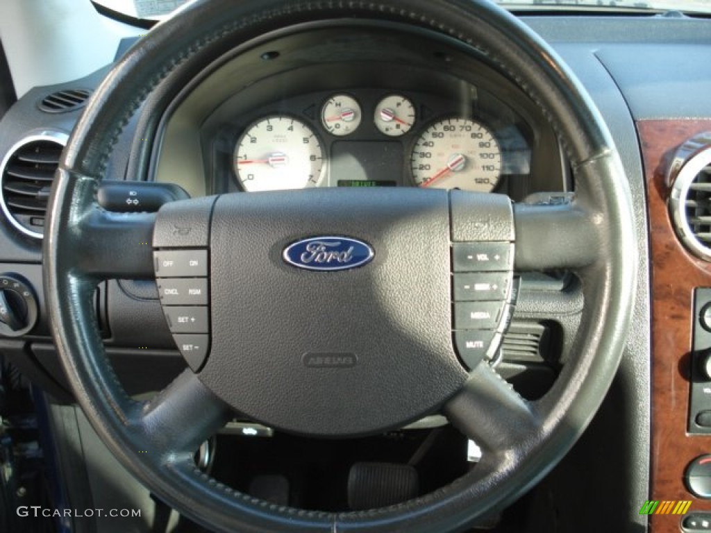 2005 Ford Freestyle Limited AWD Black Steering Wheel Photo #62657802