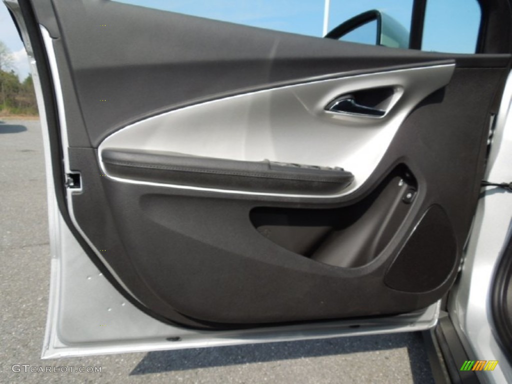 2012 Chevrolet Volt Hatchback Jet Black/Ceramic White Accents Door Panel Photo #62658979