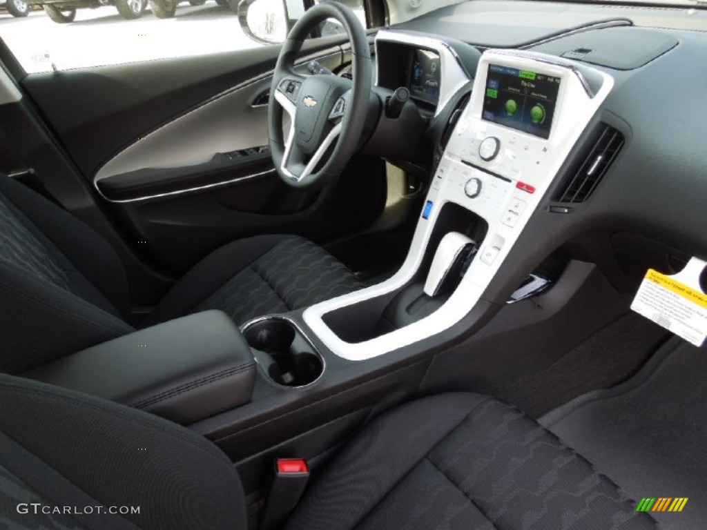 2012 Chevrolet Volt Hatchback Jet Black/Ceramic White Accents Dashboard Photo #62659059