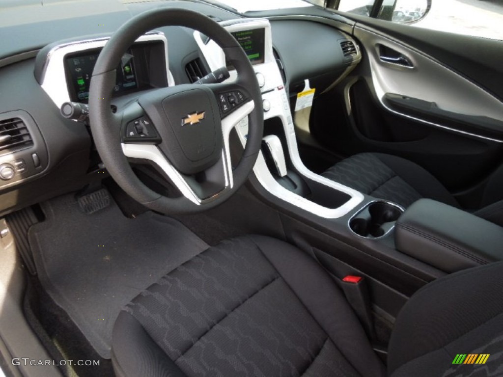 Jet Black/Ceramic White Accents Interior 2012 Chevrolet Volt Hatchback Photo #62659086