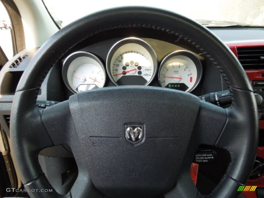 2008 Dodge Caliber SXT Dark Slate Gray/Red Steering Wheel Photo #62659716