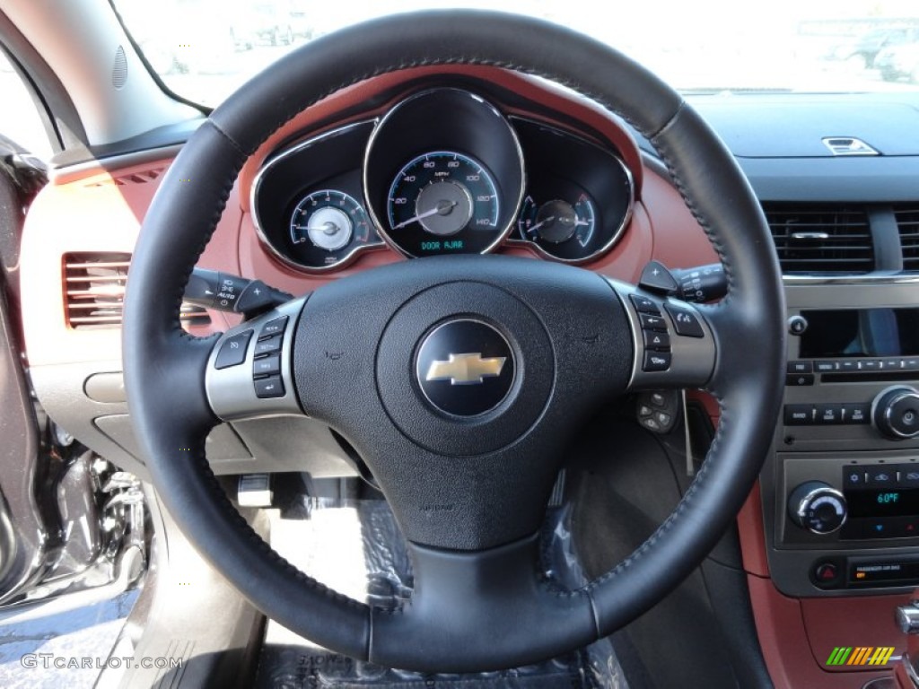 2009 Chevrolet Malibu LTZ Sedan Ebony/Brick Steering Wheel Photo #62662290