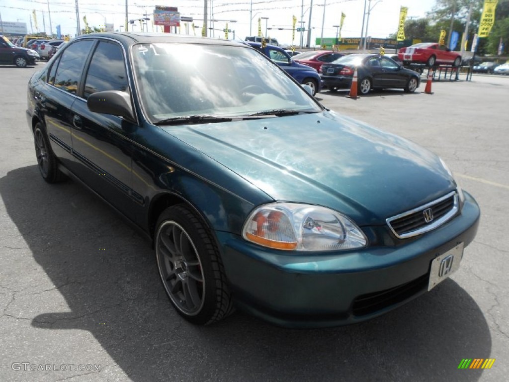 1998 Civic EX Sedan - Cypress Green Pearl / Beige photo #2