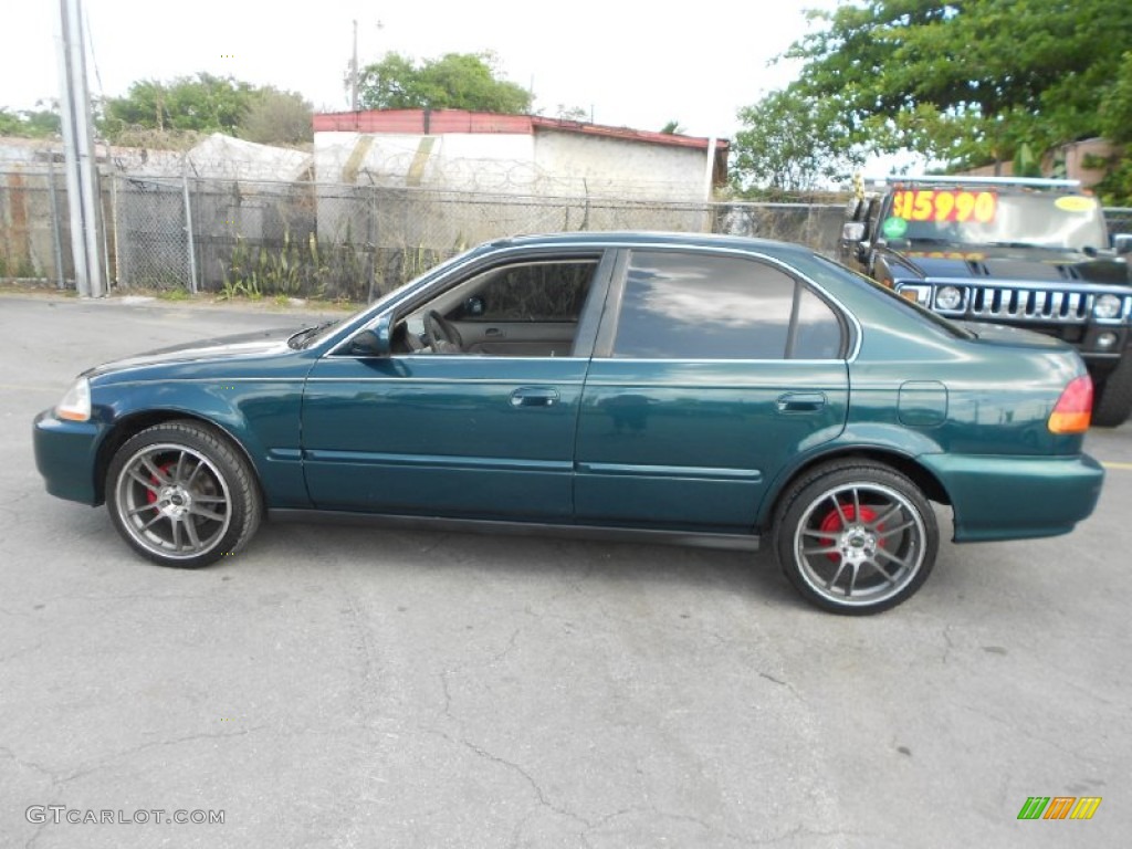 1998 Civic EX Sedan - Cypress Green Pearl / Beige photo #8