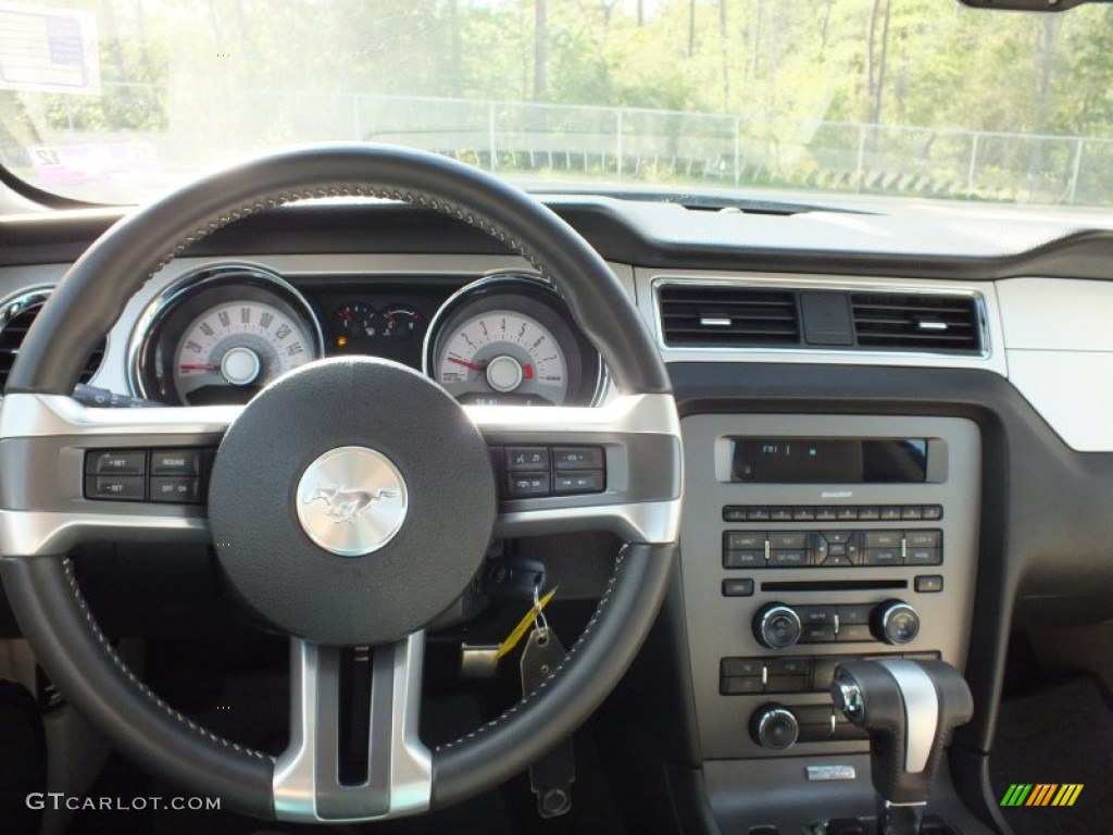 2011 Mustang V6 Premium Coupe - Ebony Black / Stone photo #24