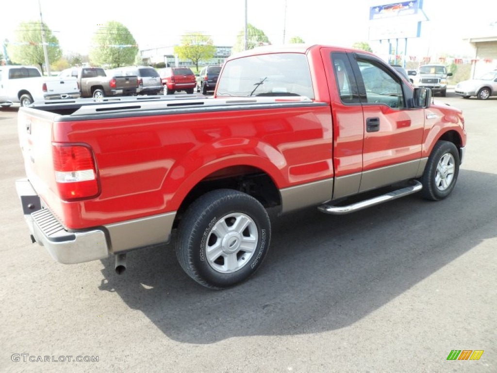 2004 F150 XLT Regular Cab - Bright Red / Tan photo #7