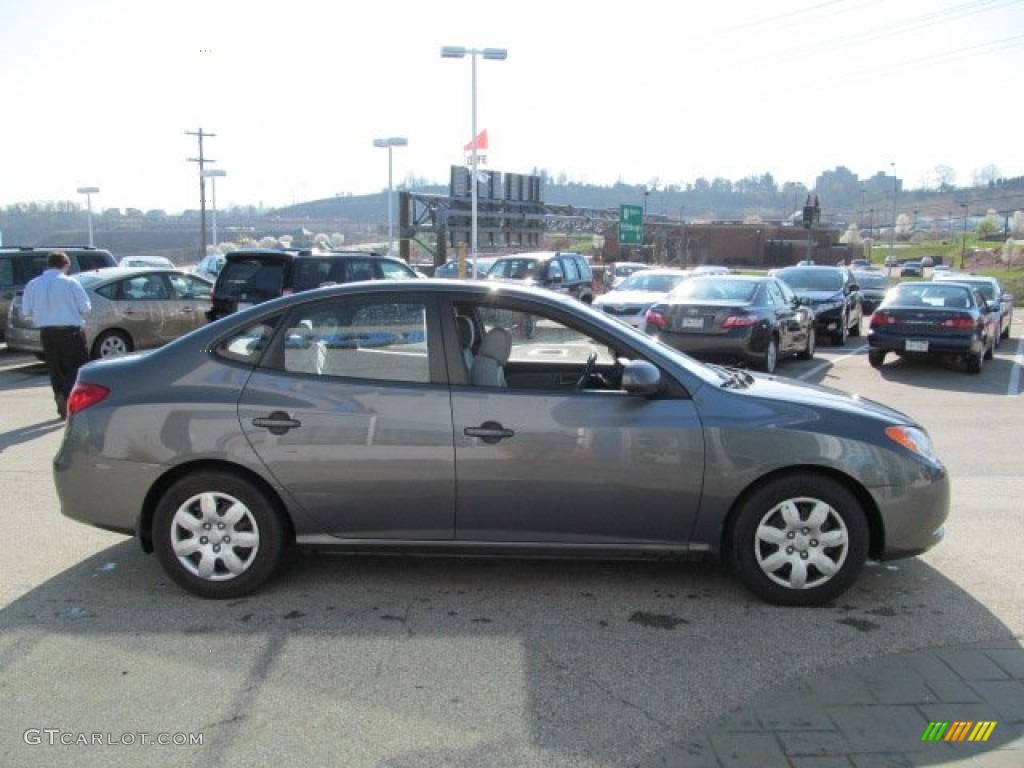 2008 Elantra GLS Sedan - Carbon Gray Metallic / Beige photo #7