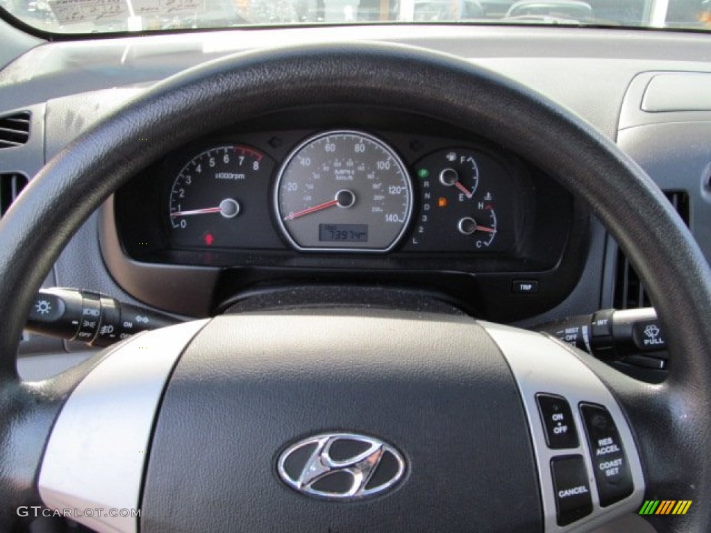 2008 Elantra GLS Sedan - Carbon Gray Metallic / Beige photo #16