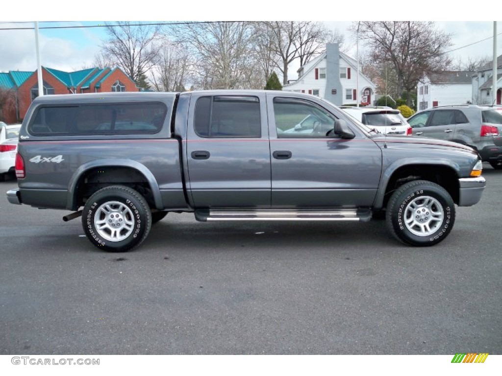 2003 Dakota SLT Quad Cab 4x4 - Graphite Metallic / Dark Slate Gray photo #5