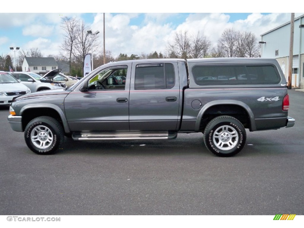 2003 Dakota SLT Quad Cab 4x4 - Graphite Metallic / Dark Slate Gray photo #9