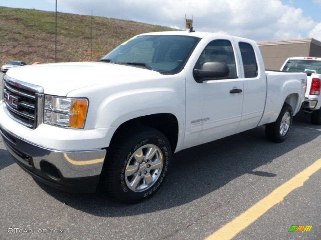 2012 Sierra 1500 SLE Extended Cab 4x4 - Summit White / Ebony photo #1