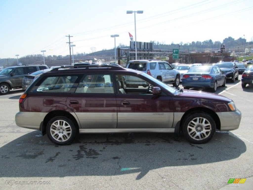 2001 Outback L.L.Bean Edition Wagon - Winestone Red Pearl / Beige photo #9