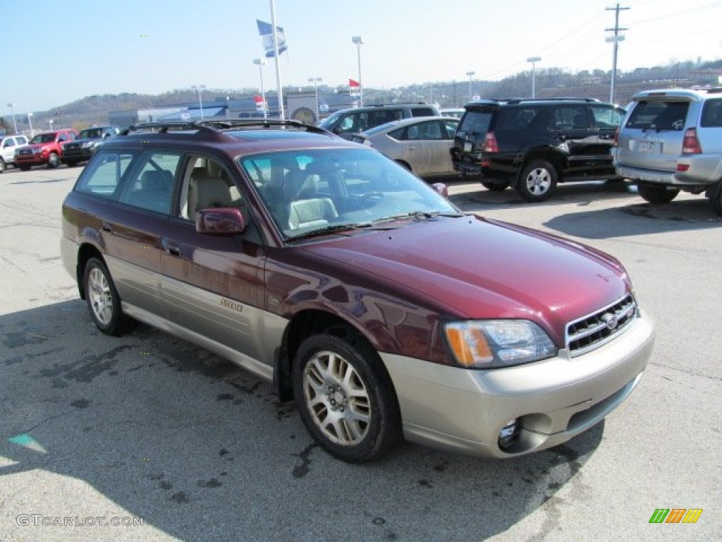 2001 Outback L.L.Bean Edition Wagon - Winestone Red Pearl / Beige photo #10