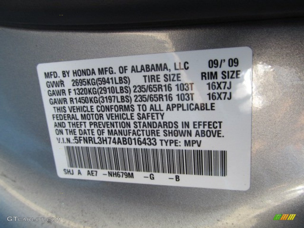 2010 Odyssey Color Code NH679M for Slate Green Metallic Photo #62674178