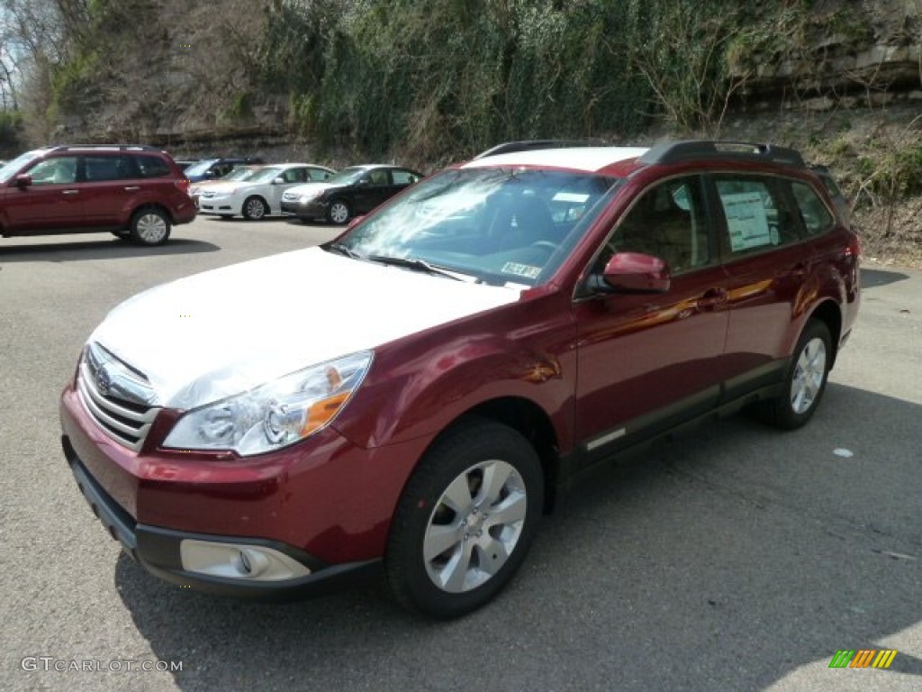2012 Outback 2.5i - Ruby Red Pearl / Off Black photo #6