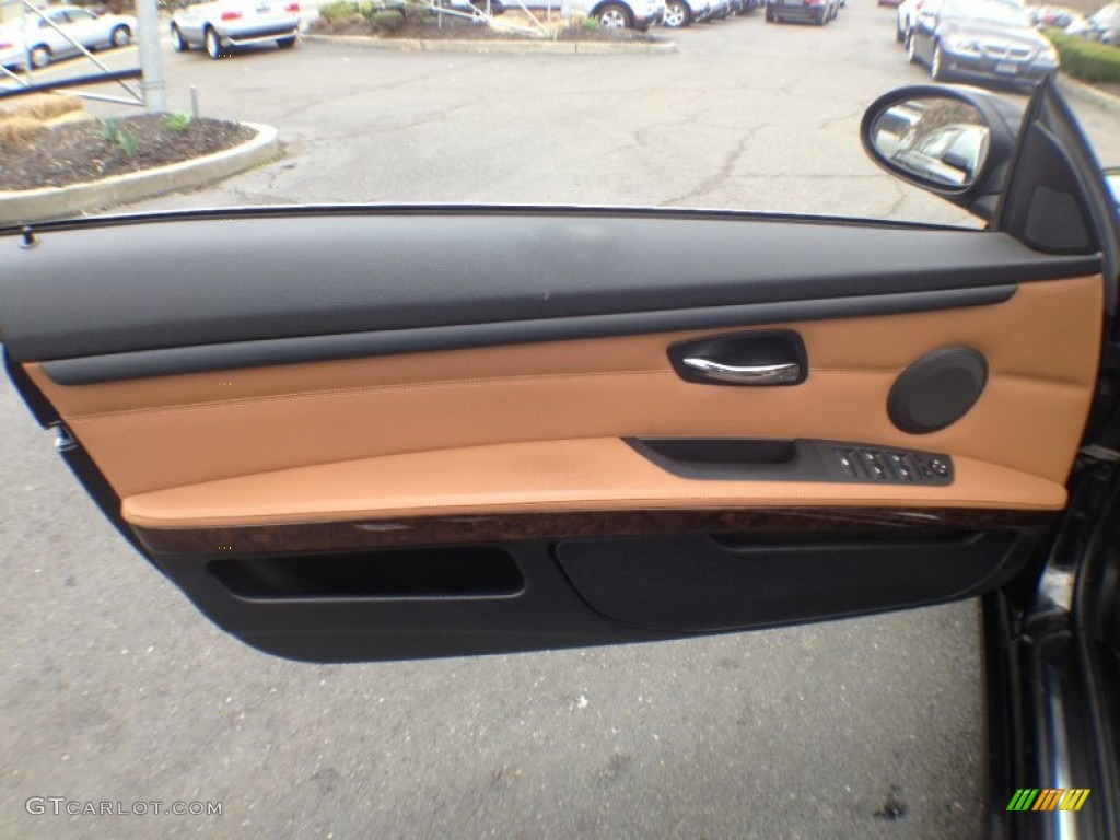 2009 BMW 3 Series 328i Convertible Saddle Brown Dakota Leather Door Panel Photo #62680973