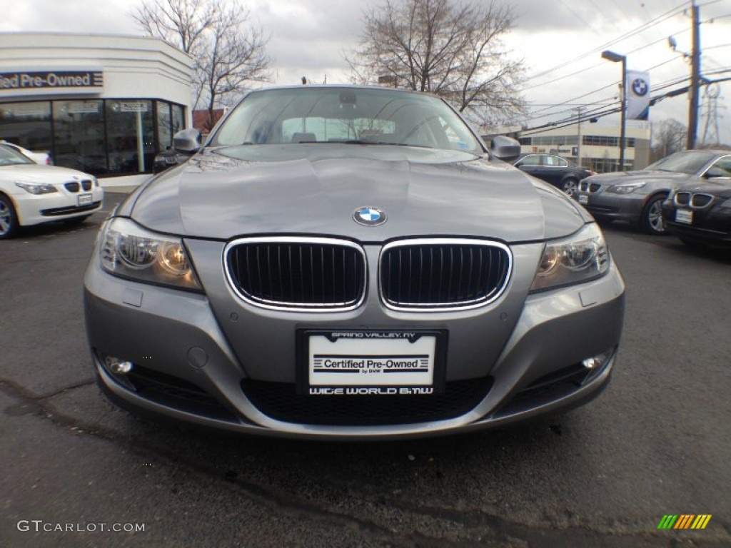 2009 3 Series 328xi Sedan - Space Grey Metallic / Oyster Dakota Leather photo #2